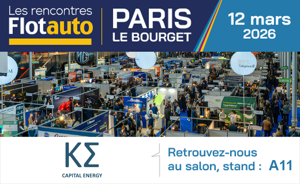 Bannière Capital Energy à Flotauto le 12 mars à Paris Le Bourget, stand A11